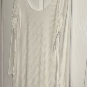 Forever 21 White Striped Long Sleeve Top